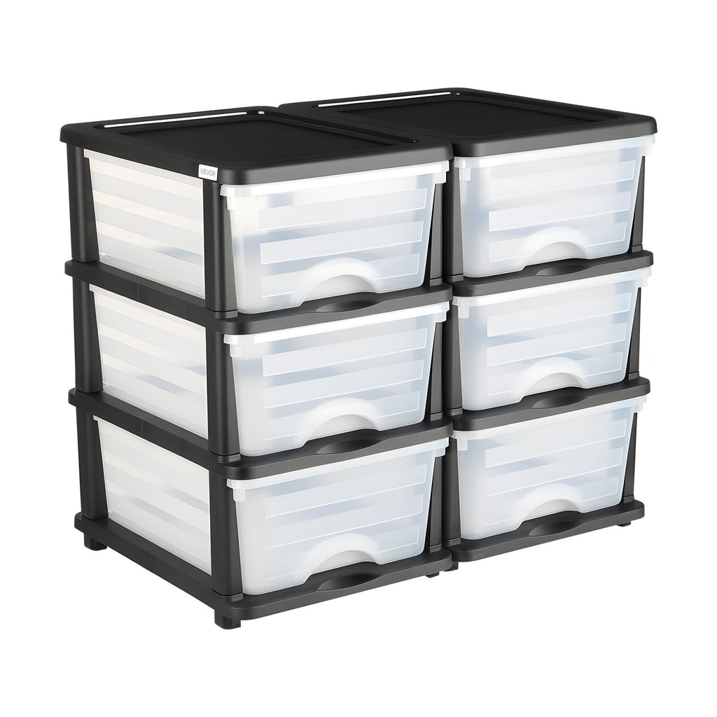 Plastic Storage Drawers, 2 Pack Storage Organizer Drawer, 6 Drawers Closet Organization And Storage Dividers, Dresser Organizer Clear Bins For Office Supplies, Craft Rooms, Classrooms And Home