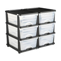 Plastic Storage Drawers, 2 Pack Storage Organizer Drawer, 6 Drawers Closet Organization And Storage Dividers, Dresser Organizer Clear Bins For Office Supplies, Craft Rooms, Classrooms And Home