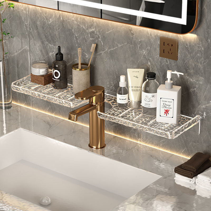 Bathroom Towel Rack, Wall Mounted No Drill Adhesive Single Bar Holder For Bathroom Shower Organization