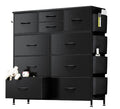 10-Drawer Dresser With Side Pocket & Hooks, Storage Cabinet With Wood Top For Bedroom Closet Organization