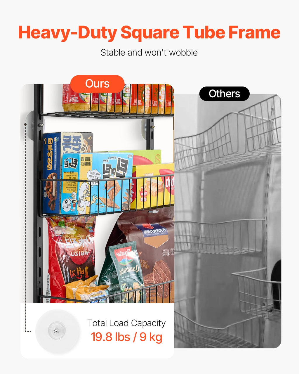 6-Tier Over The Door Pantry Organizer Hanging Storage Rack Adjustable Kitchen
