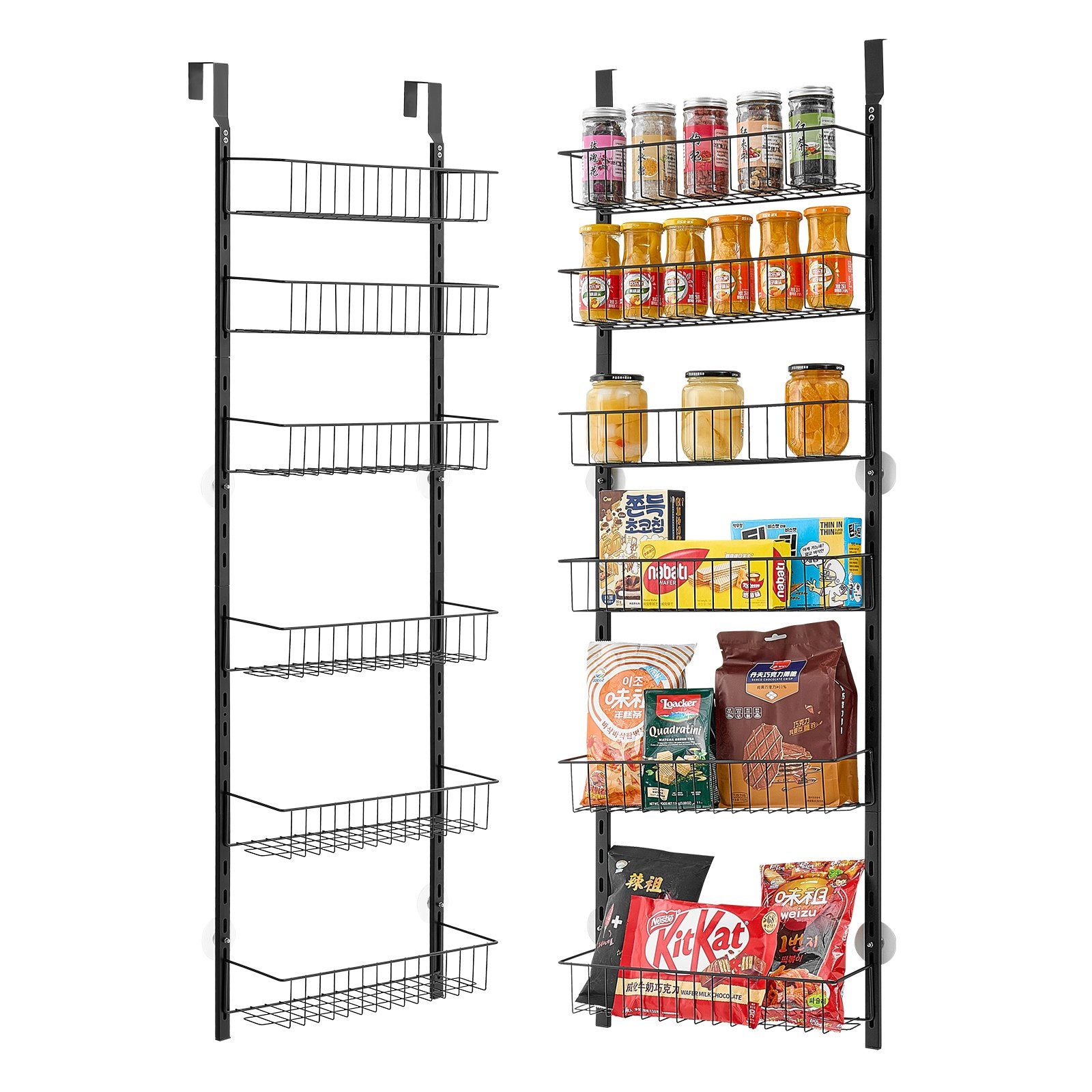 6-Tier Over The Door Pantry Organizer Hanging Storage Rack Adjustable Kitchen