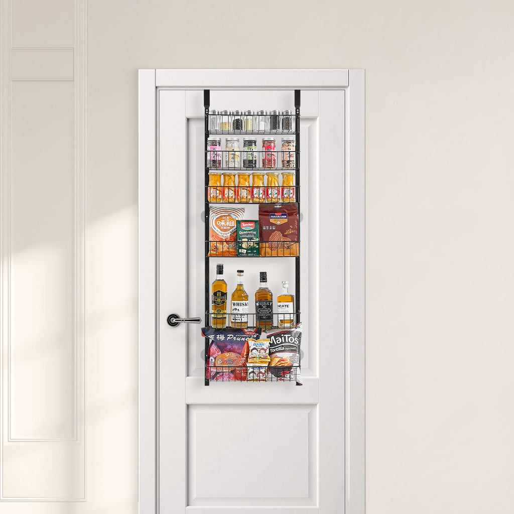 6-Tier Over The Door Pantry Organizer Hanging Storage Rack Adjustable Kitchen