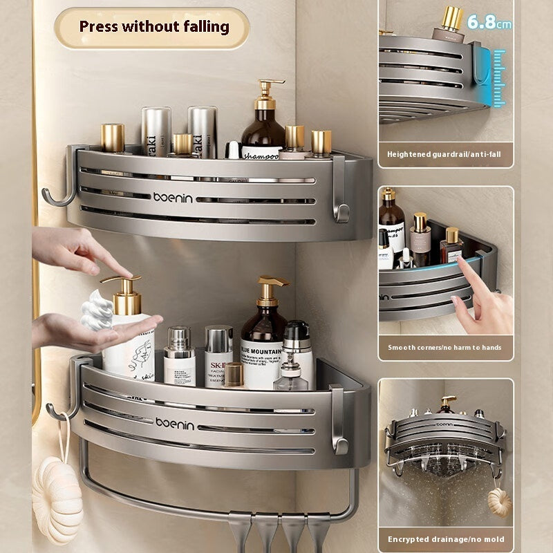 Portable Raised Bathroom Storage Triangle Rack