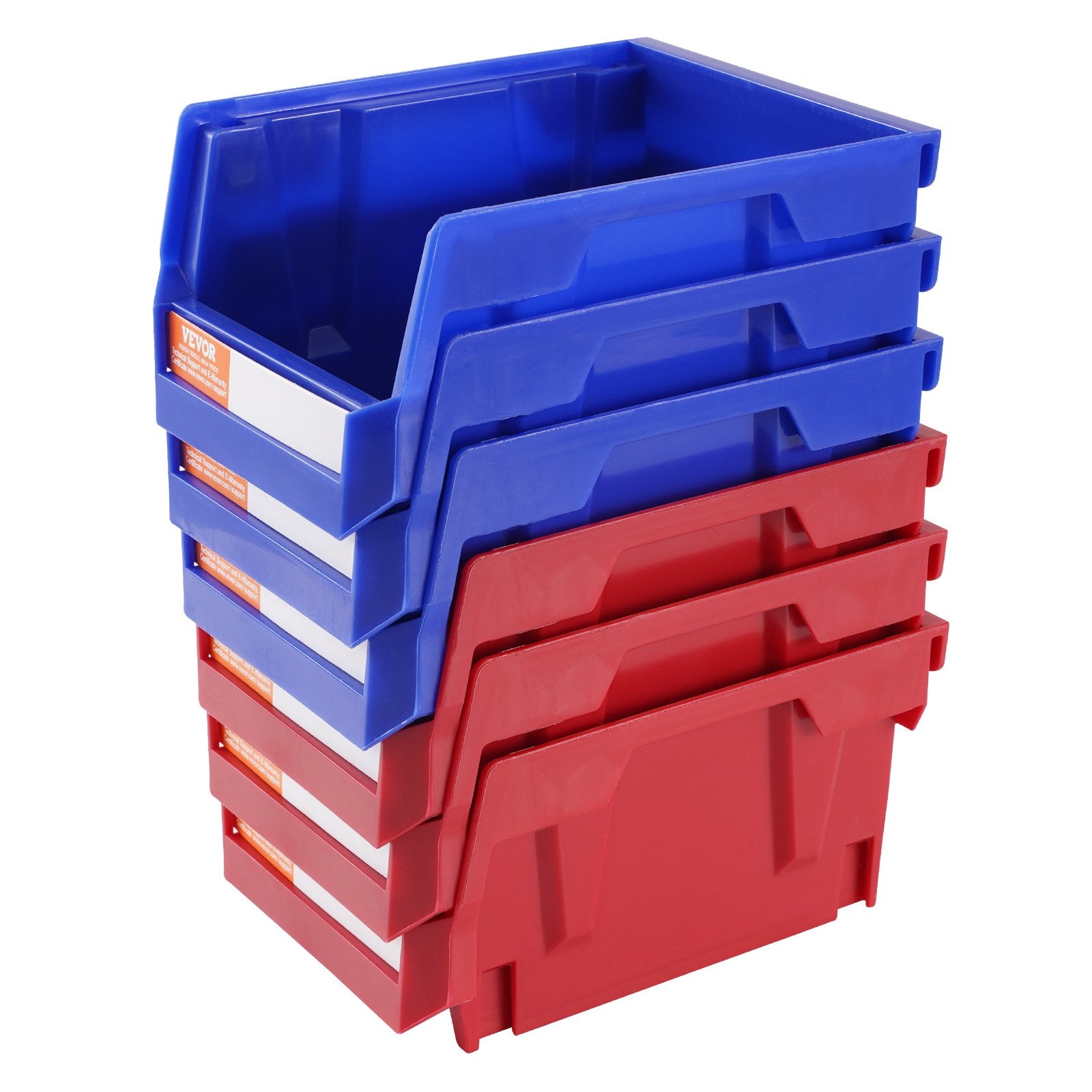 Plastic Storage Bin,Hanging Stackable Storage Organizer Bin, Blue Red, 24-Pack, Heavy Duty Stacking Containers For Closet, Kitchen, Office, Or Pantry Organization