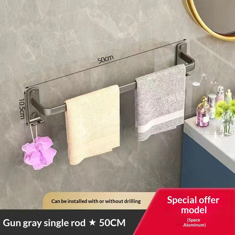 Bathroom Towel Bar Bathroom Double-bar Storage Rack