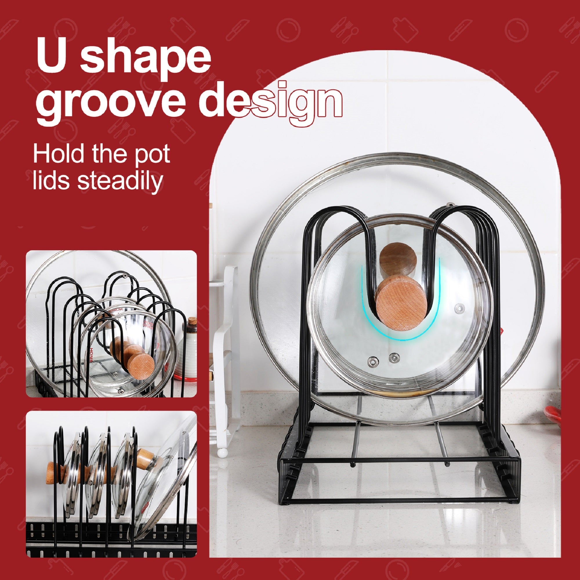 Adjustable Pot Rack, Kitchen Rack, And Storage Rack, Kitchen Organization And Storage